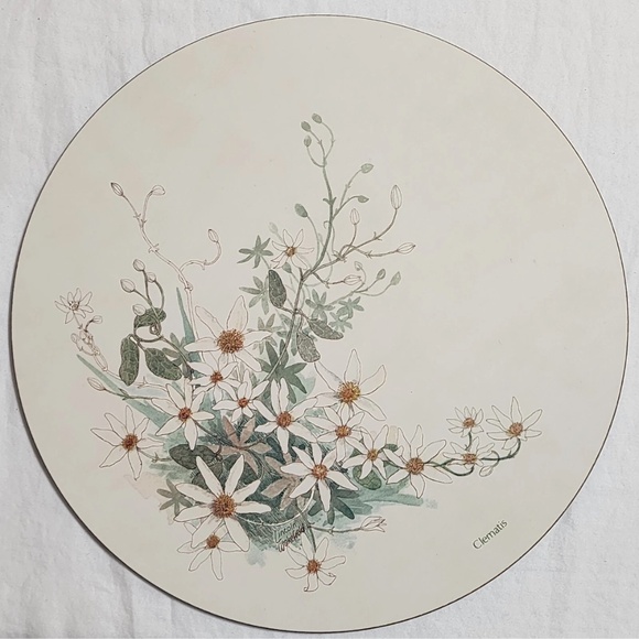 RARE Vintage JASON Wild Flower Round Placemats Set Of 6 - Picture 5 of 10